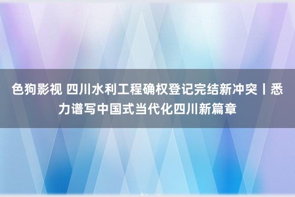 色狗影视 四川水利工程确权登记完结新冲突丨悉力谱写中国式当代化四川新篇章