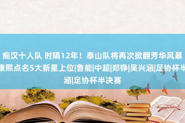 痴汉十人队 时隔12年！泰山队将再次掀翻芳华风暴，崔康熙点名5大新星上位|鲁能|中超|郑铮|吴兴涵|足协杯半决赛