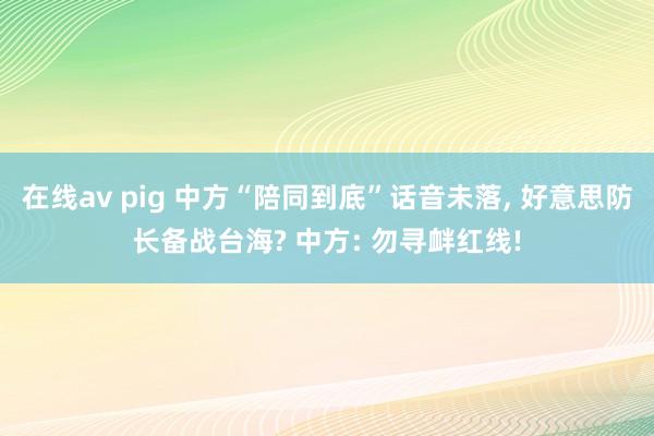 在线av pig 中方“陪同到底”话音未落, 好意思防长备战台海? 中方: 勿寻衅红线!