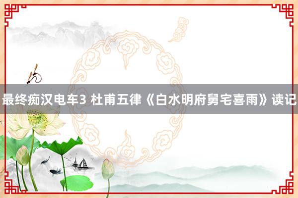 最终痴汉电车3 杜甫五律《白水明府舅宅喜雨》读记