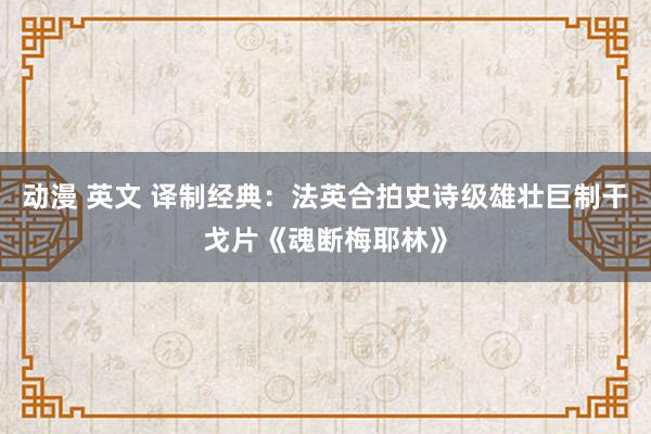 动漫 英文 译制经典：法英合拍史诗级雄壮巨制干戈片《魂断梅耶林》