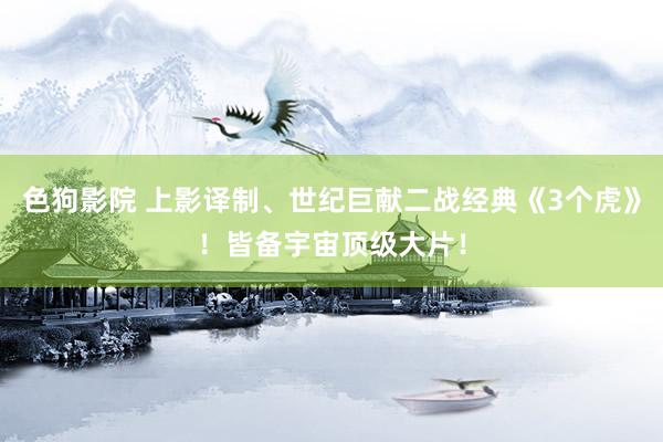 色狗影院 上影译制、世纪巨献二战经典《3个虎》！皆备宇宙顶级大片！