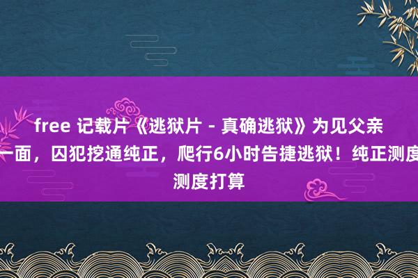 free 记载片《逃狱片 - 真确逃狱》为见父亲临了一面，囚犯挖通纯正，爬行6小时告捷逃狱！纯正测度打算